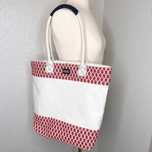 Nautical Canvas Tote Large Bag Red & Natural Ame and Lulu